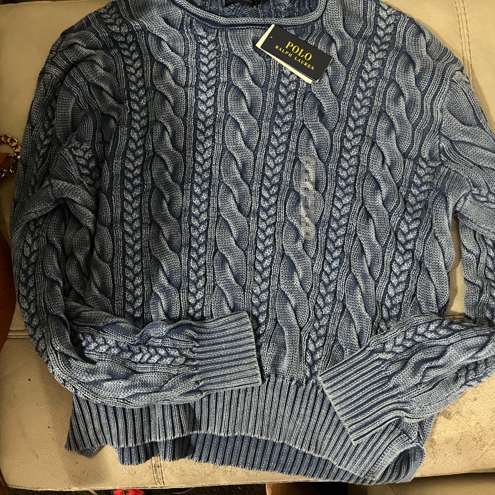 Blue polo sweater